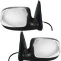 Chevy -# - 2000 2001 2002 Chevy and GMC Trucks Outside Door Mirror Power Heat with Puddle Light Chrome -Driver and Passenger Set