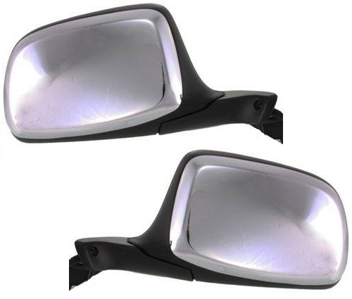 1992-1996 Ford F150 Truck Side View Door Mirrors Manual Chrome -Driver and Passenger Set 