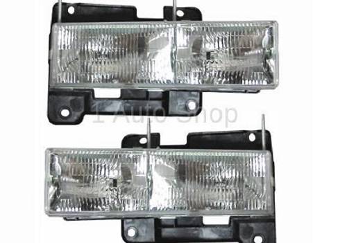 1990 2001 gmc truck front headlight lens cover assemblies driver and passenger set 1 auto shop