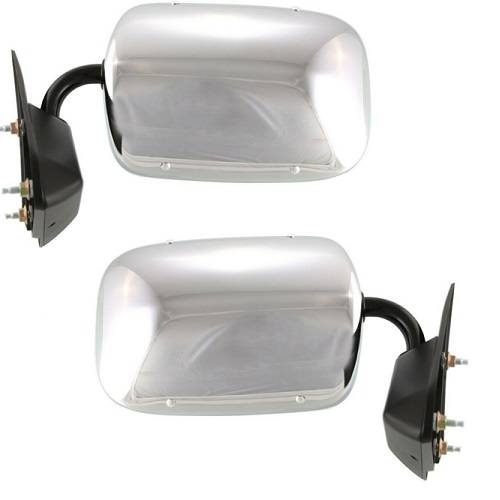 Pair Set Manual Side View Mirrors w/Metal Bases Replacement for 88-00 C/K Pickup Truck 15764759 15764760 