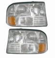 GMC -# - 1998-2004 Sonoma Jimmy without Fog Lights -Front Headlight Lens Cover Assemblies -Driver and Passenger Set