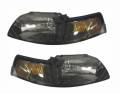 Ford -# - 1999-2004 Mustang Headlight Lens Cover with Smoked Bezel -Driver and Passenger Set