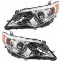 Toyota -Replacement - 2012 2013 2014 Camry Front Headlight Assemblies Chrome -Driver and Passenger Set