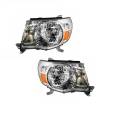 Toyota -Replacement - 2005-2011 Tacoma Front Headlight Lens Cover Assemblies Chrome -Driver and Passenger Set