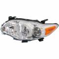 Toyota -Replacement - 2011 2012 2013 Corolla Halogen Headlight With Chrome -Left Driver