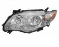 Toyota -Replacement - 2009-2010 Corolla Halogen Headlight with Chrome -Left Driver