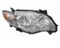 Toyota -Replacement - 2009-2010 Corolla Halogen Headlight with Chrome -Right Passenger