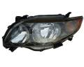 Toyota -Replacement - 2009-2010 Corolla Front Halogen Headlight with Black -Left Driver