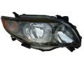 Toyota -Replacement - 2009-2010 Corolla Front Halogen Headlight with Black -Right Passenger