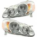Toyota -Replacement - 2003-2004* Corolla Front Headlight with Smoked Lens Cover -Driver and Passenger Set
