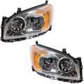 Toyota -Replacement - 2009-2012 Rav4 Front Headlight Lens Cover Assemblies Chrome -Driver and Passenger Set