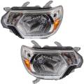 Toyota -Replacement - 2012-2015 Tacoma Front Headlight Lens Cover Assemblies Chrome Bezel -Driver and Passenger Set