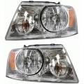Ford -# - 2004*-2008 Ford F150 Front Headlight Chrome -Driver and Passenger Set