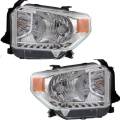 Toyota -Replacement - 2014-2017 Tundra Front Headlight Without Leveling Chrome -Driver and Passenger Set