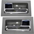 Ford -# - 2009-2014 Ford F150 Inside Door Handles Pull Gray and Chrome -Driver and Passenger Set