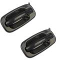 GMC -# - 1999-2007* Sierra Crew Cab Outside Door Handle Pull Smooth Black -Driver and Passenger Rear Set