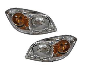 2007-2010 G5 Front Headlight Lens Cover Assemblies Clear -Driver and Passenger Set 07, 08, 09, 10 Pontiac G5