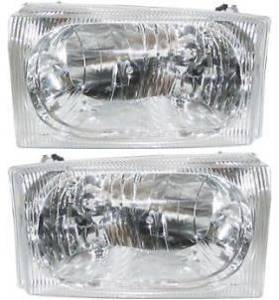 2002, 2003, 2004 Ford F250 F350 F450 Headlights New Replacement Pair Set Front Headlamp Lens Covers For Your Ford Super-duty Pickup Truck -Replaces OEM 2C3Z13008AB, 2C3Z 13008 AA