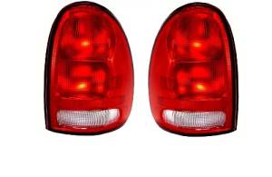 1996, 1997, 1998, 1999, 2000 Caravan Rear Tail Lights Brake Lamp -Driver and Passenger Set 96, 97, 98, 99, 00 Dodge Caravan -Includes Lens / Housing / Connector Plate / Sockets / Bulbs -Replaces Dealer OEM 4576245, 4576244