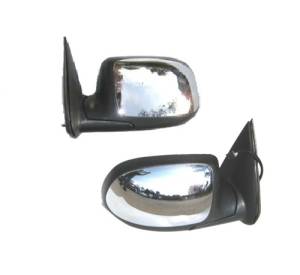 2000 2001 2002 Suburban Side View Door Mirrors Power Heat Chrome -Driver and Passenger Set 00, 01, 02 Chevy Suburban Outside Door Mirrors with Chrome Insert -Replaces Dealer OEM 15179829
