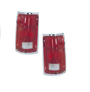 1988*, 1989, 1990, 91, 92, 93, 94, 1995, 1996 Dakota Pickup Tail Lamp Lens Cover Housing With Chrome New Replacement Dakota Pickup Tail Light Assemblies And More Dakota Parts At Low Prices -Replaces Dealer OEM number 4482577, 4482576