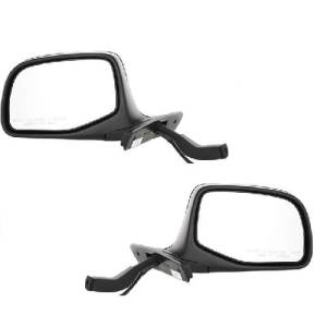 1992-1996 F150 Pickup Outside Door Mirrors Power Black -Driver and Passenger Set 92, 93, 94, 95, 96 Ford F150 Pickup Truck