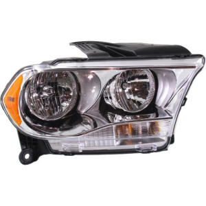 2011, 2012, 2013 Dodge Durango Headlight Assembly New Replacement Stock Headlamp Passenger Side Lens Cover With Chrome Trim For 11, 12, 13 Durango -Replaces Dealer OEM 55079366AC