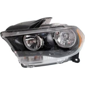 2011, 2012, 2013 Dodge Durango Headlight Assembly New Replacement Stock Headlamp Driver Side Lens Cover With Black, Smoked Trim For 11, 12, 13 Durango -Replaces Dealer OEM 68084077AB