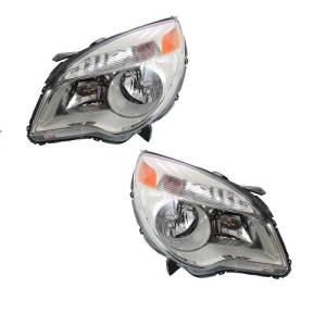 2010-2015 Equinox LT LS Headlight Lens Cover Assemblies -Driver and Passenger Set 10, 11, 12, 13, 14, 15 Chevy Equinox