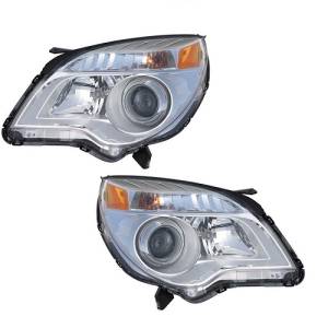 2010-2015 Equinox LTZ Front Headlight Lens Cover Assemblies -Driver and Passenger Set 10, 11, 12, 13, 14, 15 Chevy Equinox