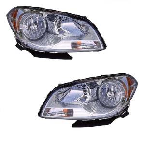 2008-2012 Malibu Front Headlight Lens Cover Assemblies -Driver and Passenger Set 08*, 09, 10, 11, 12 Chevy Malibu - Replaces Dealer OEM Number 25872862, 25984638