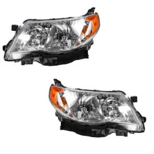 2009, 2010, 2011, 2012, 2013 Subaru Forester Halogen Headlight Assemblies New Replacement 09, 10, 11, 12, 13 Forester Headlamp Lens Cover At Low Prices -Replaces Dealer OEM 84001SC071, 84001SC061