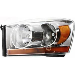 2006 Dodge Ram Truck Front Headlight Lens Cover Assembly Chrome -L Driver