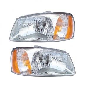 2000, 2001, 2002 Hyundai Accent Front Headlight Lens Cover Assemblies -Including Integrated Side Lamp 00, 01, 02 Accent