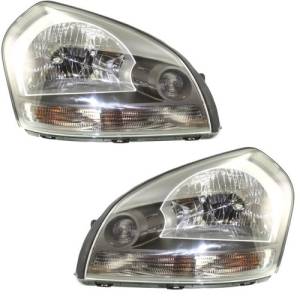 2005, 2006, 2007, 2008, 2009 Pair Hyundai Tucson Headlights With Clear Turn Signal Light -New Replacement Halogen Headlamp Front Lens Cover With Integrated Side Light 05, 06, 07, 08, 09 Tucson -Replaces Dealer OEM 92101-2E050