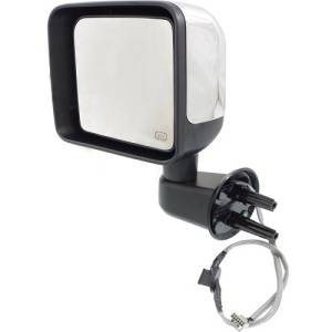 2014 Jeep Wrangler Mirror New Left Driver Side Mirror Power Heated With Chrome Cover For Rear View Outside Door On Your 2014 Wrangler -Replaces Dealer OEM 68249845AA