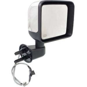 2014 Jeep Wrangler Mirror New Right Passenger Side Mirror Power Heated With Chrome Cover For Rear View Outside Door On Your 2014 Wrangler -Replaces Dealer OEM 68249844AA