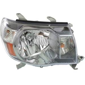 2005, 2006, 07, 08, 09, 2010, 2011 Tacoma Sport Front Headlight Lens Cover Assembly -Right Passenger 05, 06, 07, 08, 09, 10, 11 Toyota Tacoma With Sport Package New Replacement Stock Headlamp Lens Cover Black Chrome Bezel -Replaces Dealer OEM 81110-04163