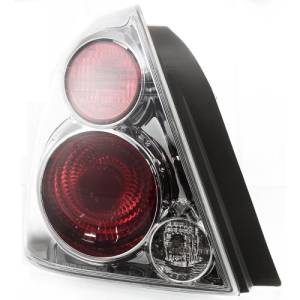 2005, 2006 Nissan Altima Tail Light Assembly New Replacement Rear Brake Lamp Driver Side Stop Lens Cover With Chrome Trim For 05, 06 Nissan Altima -Replaces Dealer OEM 26555-ZB025