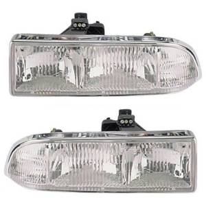 For 1998-2004 Chevy S10 Pair Driver and Passenger Side Parking Light CAPA Certified Lens and Housing Only GM2520162 GM2521162 15098267 15098268 ;w/o fog lamps; includes signal lamp 