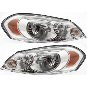 2006, 2007 Chevy Monte Carlo Headlights Assemblies New Replacement 06, 07 Chevrolet Monte Carlo Stock Front Headlamp Lenses Covers -Replaces Dealer OEM 25958359, 25958360