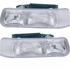 2000, 2001, 2002, 2003, 2004, 2005, 2006 Chevy Suburban Headlights New Replacement Stock Headlamp Lens Cover Assemblies For Your Suburban -Replaces Dealer OEM 16526133, 16526134
