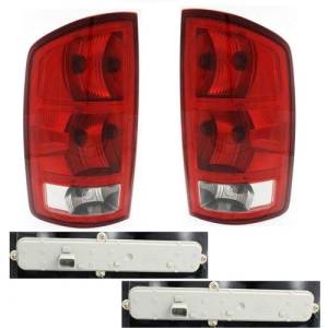 Dodge Ram Pickup Tail Lights New Replacement Pair Stock Brake Lamp Lens Covers 1500, 2500, 3500 Dodge Pickup Stop Light Lens Assemblies With Circuit Board 2002, 2003, 2004, 2005, 2006 -Replaces Dealer OEM 55077347AF, 55077348AF