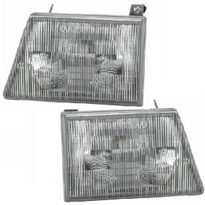 1992-1996 Ford Van Front Headlight Composite -Driver and Passenger Set 92, 93, 94, 95, 96 Ford E-Series Van