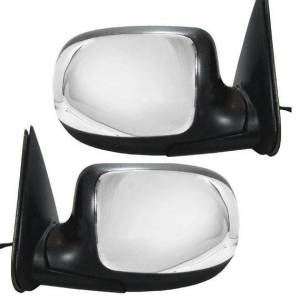 2002 Avalanche Outside Door Mirrors Power Chrome -Driver and Passenger Set 02 Chevy Avalanche Door Mirrors