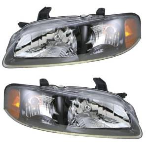 2002-2003 Sentra SE-R Headlights with Black Bezel (headlamp interior) -Driver and Passenger Set