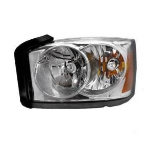 2005 Dakota Front Headlight Lens Cover Assembly with Chrome Bezel -Left Driver 05 Dodge Dakota Pickup