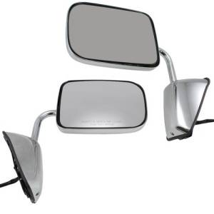 1988-1993 Dodge Truck Side View Door Mirrors Power Chrome -Driver and Passenger Set 88, 89, 90, 91, 92, 93 Dodge Pickup