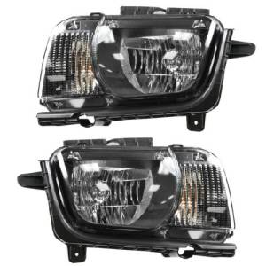 2010-2013 Camaro Front Halogen Headlight Lens Cover Assemblies -Driver and Passenger Set 10, 11, 12, 13 Chevy Camaro -Replaces Dealer OEM Number 92232124, 92232125
