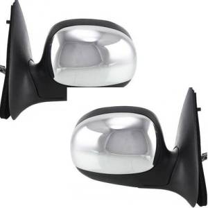 1997-2002 F-Series Truck Outside Door Mirror Power Chrome -Driver and Passenger Set 97, 98, 99, 00, 01, 02 Ford Pickup